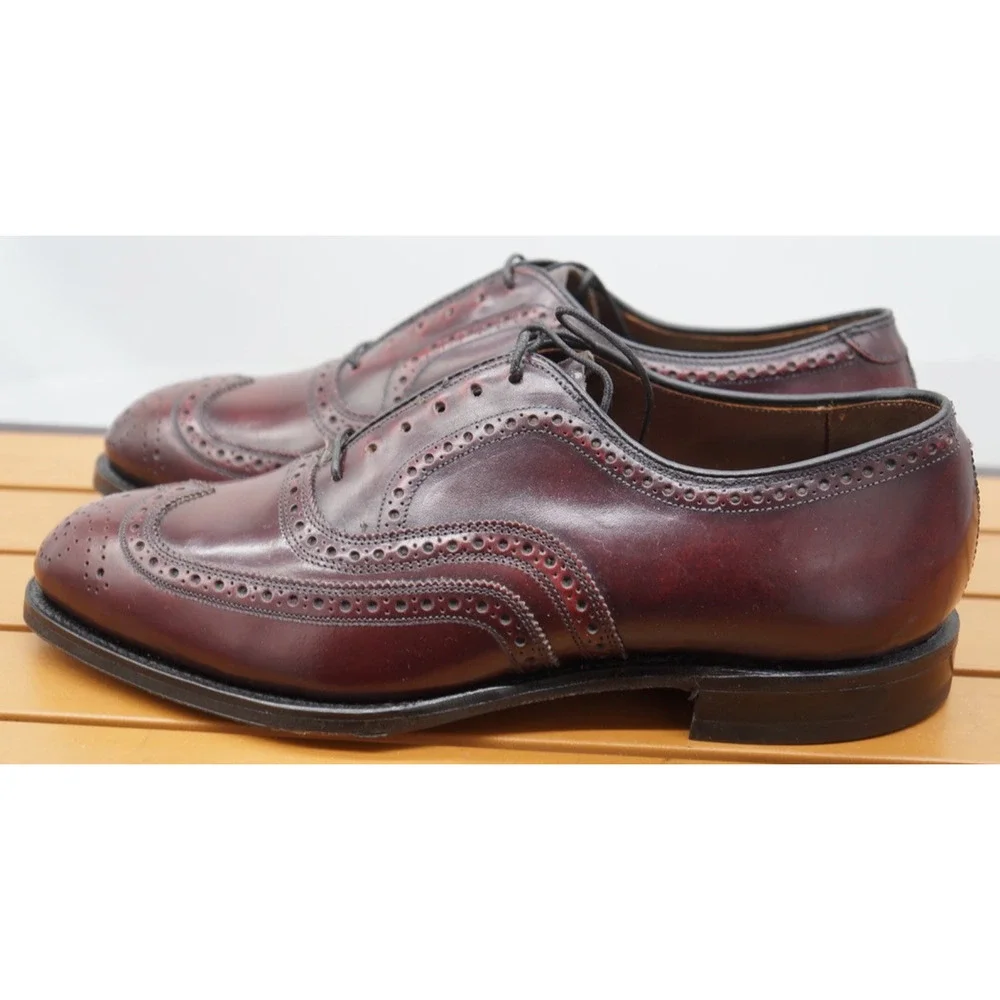 NEW Vtg. Johnston & Murphy Aristocraft Burgundy Oxford Wingtip Sz 8 E/C